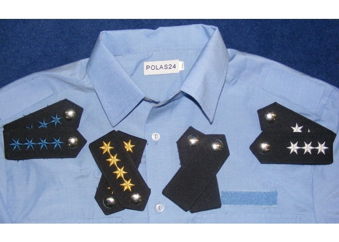 Polizei Schulterstücke blau 3 silberne Sterne Verwaltung 1 Paar ps125