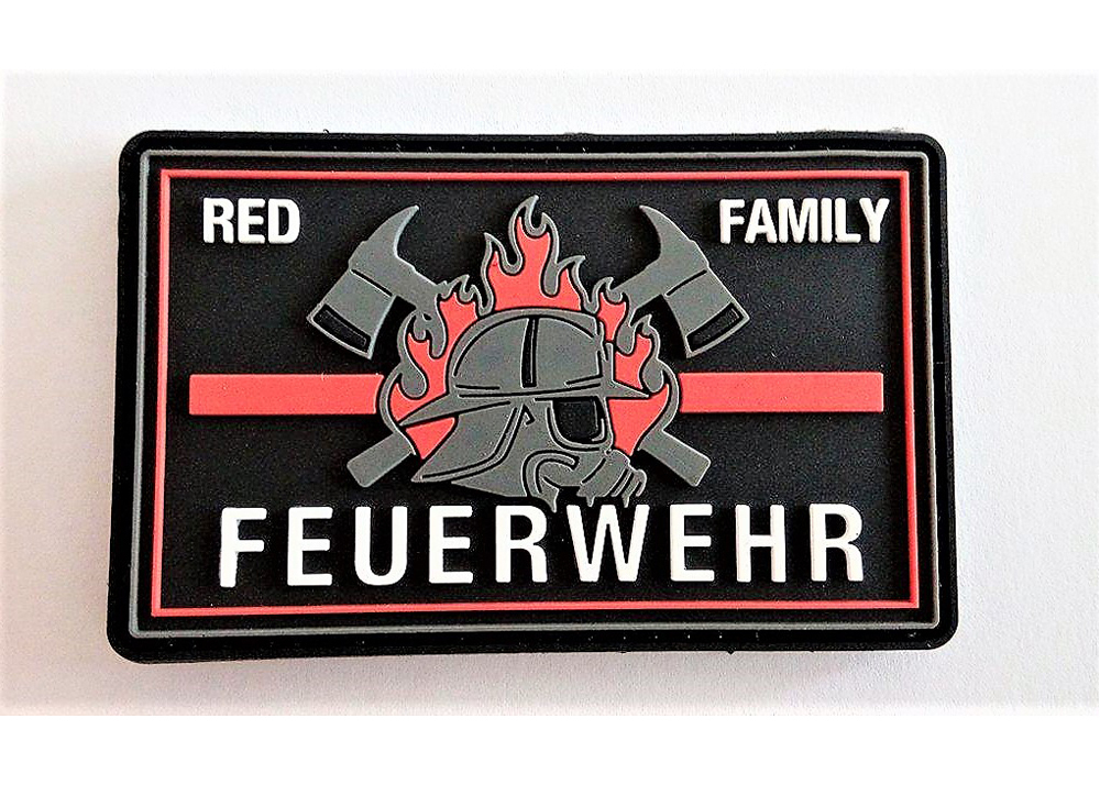 Klettpatch Rubberpatch ca 6x4cm thin red line Deutschland night camo Feuerwehr
