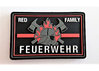 Klettpatch red family thin red line Feuerwehr